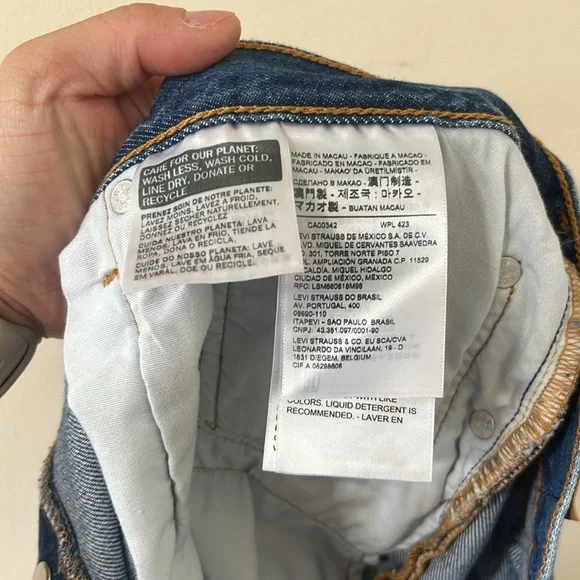 Levi’s Original Fit High-Rise 501 Dark Wash Denim Shorts Size 32 - Picture 9 of 11